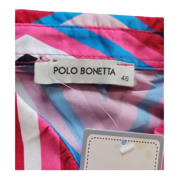 Polo Bonetta Bright Groovy Multi Color Long Sleeve Button Down Blouse Size 2XL46 - Picture 6 of 7